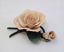 Фарфоровый цветок Роза с бутоном. Италия. Ручная работа