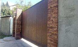 Откатные ворота "металл сайдинг" на консоли, фото 5