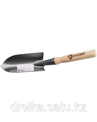 Совок посадочный ЗУБР 4-39601, садовый, классический, с деревянной ручкой , фото 2