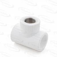 Тройник комбинированный, внутренняя резьба 20х1/2", белый ППР РТП