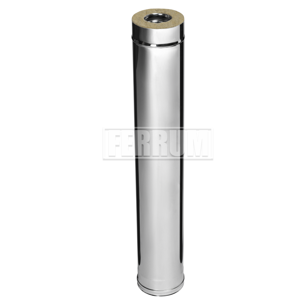 Дымоход Ferrum Сэндвич из нержавеющей стали 430/0,5 мм 1000мм, Ф120х200