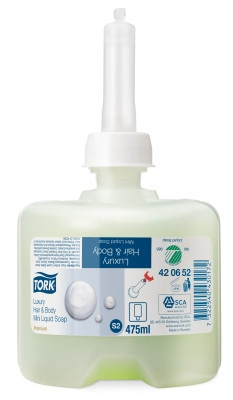 Tork жидкое мыло-шампунь люкс для тела и волос Мини 420652