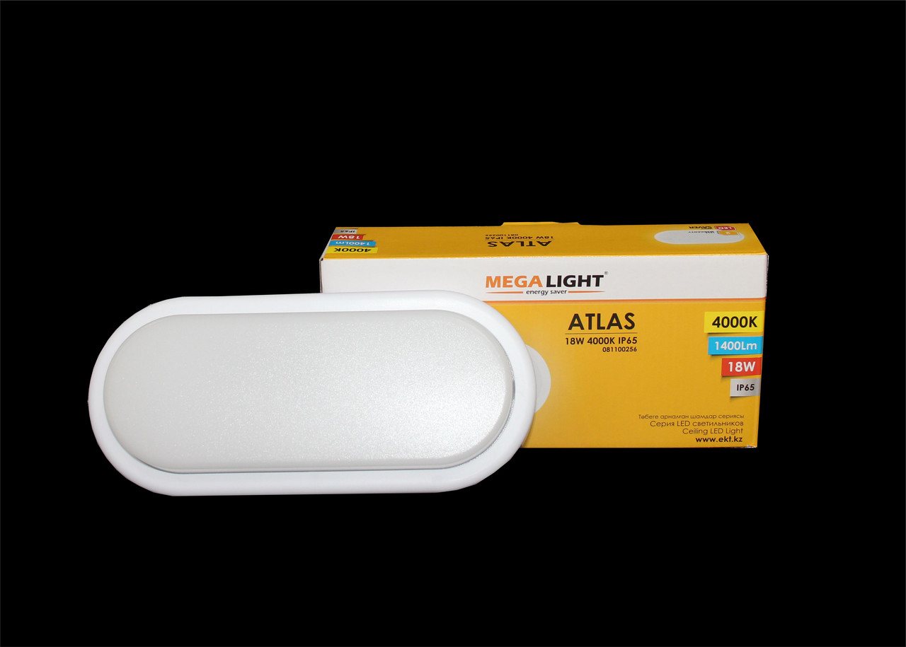 Светильник LED ДПБ Atlas 18w Kompas 229*104*41 IP65 4000K бел. MEGALIGHT NEW