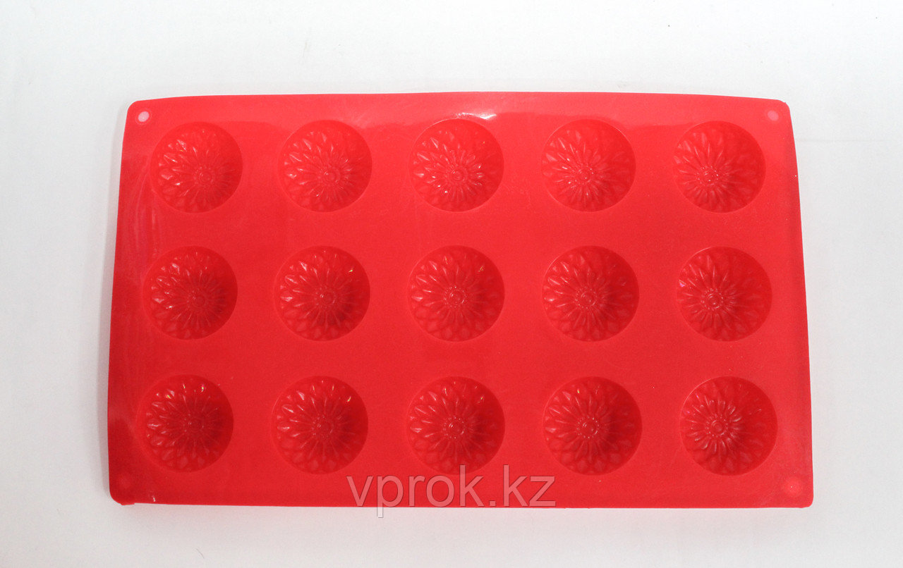 Силиконовая форма для кексов, прямоугольная, красная, 29*17 см, фото 1