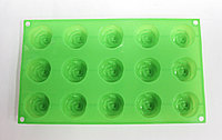 Силиконовая форма для кексов, прямоугольная, зеленая, 29*17 см, фото 1