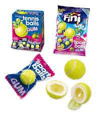 Жев.резинка "Теннисные мячики" с нач. лимон-лайм 5гр  (200шт в упаковке) /FINI Испания/