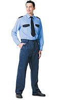 Рубашка охранника длинный рукав синяя