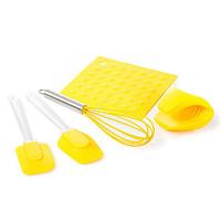Набор кухонных аксессуаров из силикона «Солнышко и облочко» [7 предметов] (Желтый)