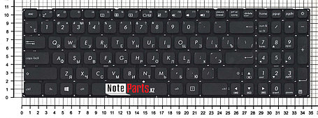 Клавиатура для ноутбука Asus X541, RU, без рамки ,черная, фото 2