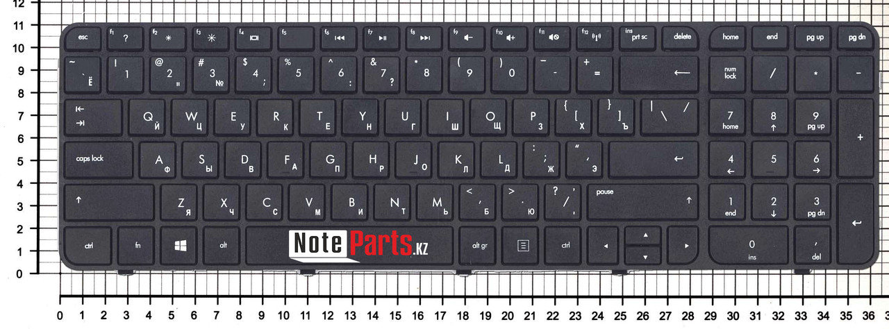 Клавиатура для ноутбука HP G7-2000, G7-2100, G7-2200, черная c рамкой
