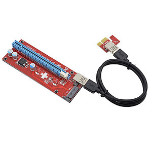 Riser / Райзер PCIE 1x - 16x, SATA, версия 007, фото 2