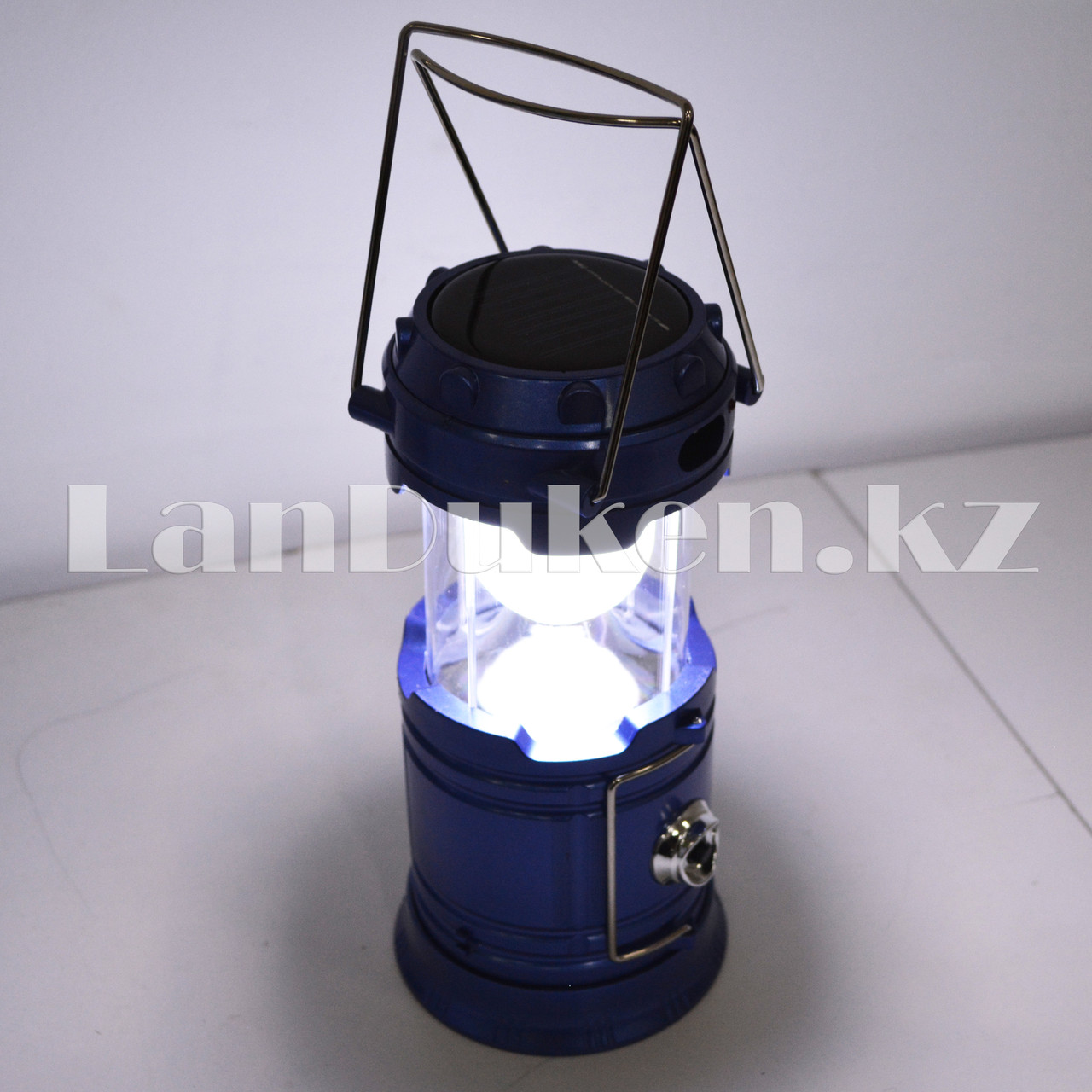 Ручной светодиодный фонарь 2 в 1 синий "Rechargeable Camping Lantern SH-5800T" с USB выходом - фото 2 - id-p49951753