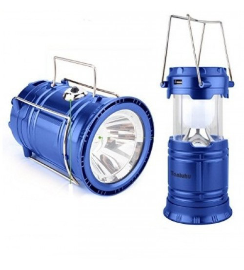 Ручной светодиодный фонарь 2 в 1 синий "Rechargeable Camping Lantern SH-5800T" с USB выходом, фото 1