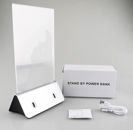 Зарядное устройство Power bank menu 13000 mah серебро в комплекте, фото 2