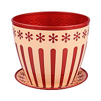 Горшок цветочный "Валенсия" 3,4 л с поддоном (медно-бежевый), М4595