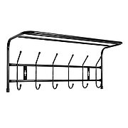 Вешалка с полкой настенная металлическая с 6 крючками, Ника ВП6