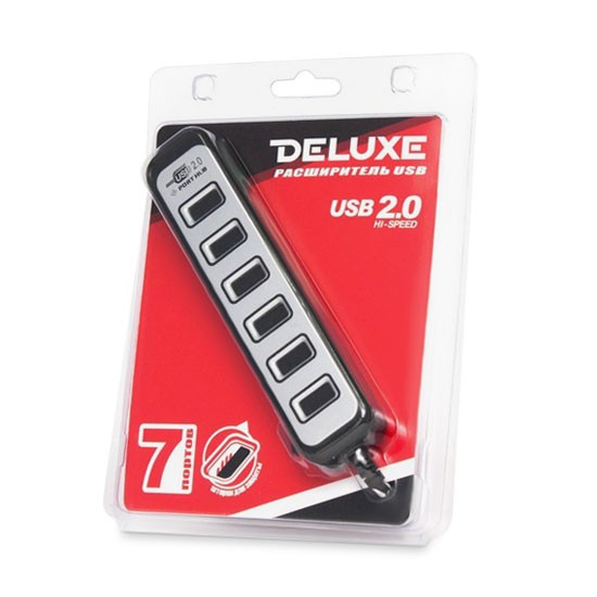 Расширитель USB Deluxe на 7 Портов DUH7002BK - фото 3 - id-p49392525