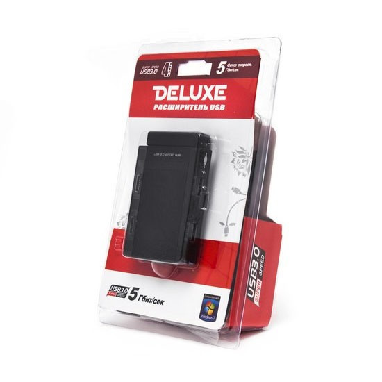 Расширитель USB Deluxe на 4 Порта DUH4006BK - фото 3 - id-p49392539