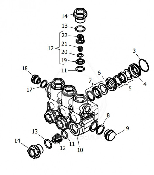 Корпус насоса в сборе hawk (nhd 1420r)