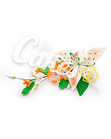 Сахарные цветы из мастики «Букет на проволоке - Лилии с Персиковым напылением», Казахстан