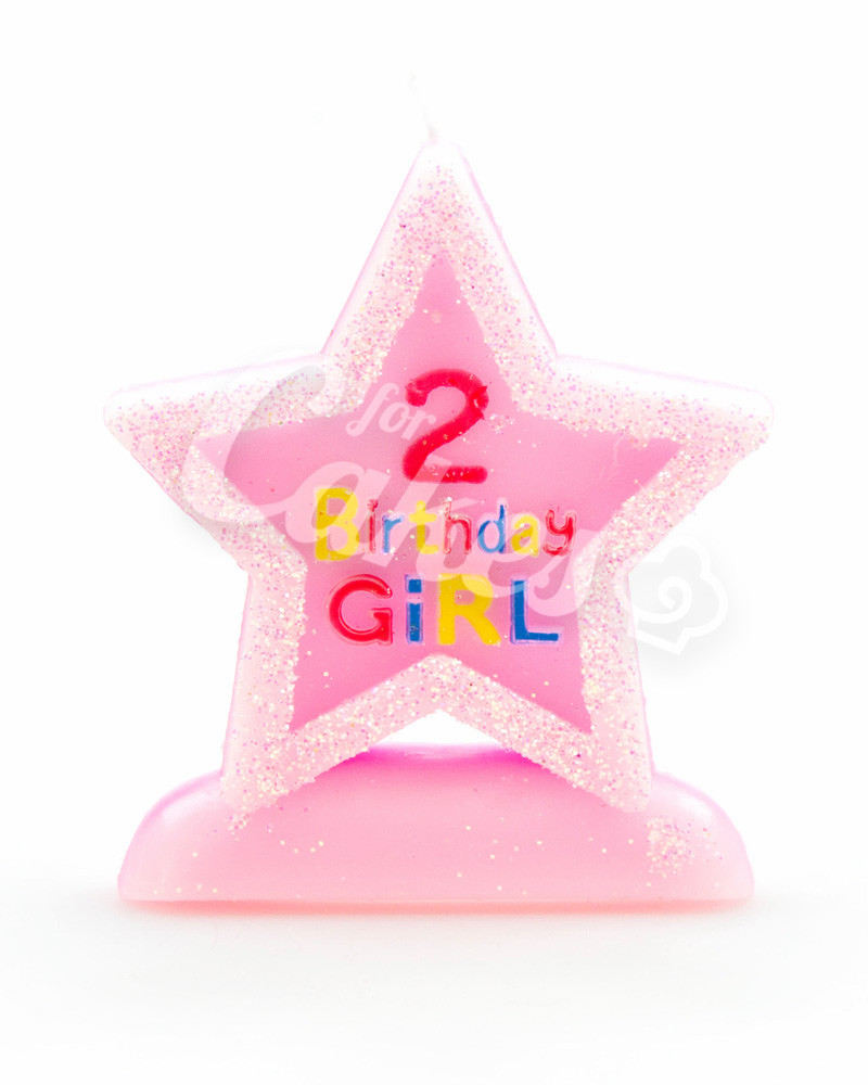 Свечка-цифра «2 Birthday Girl» - фото 1 - id-p49751868