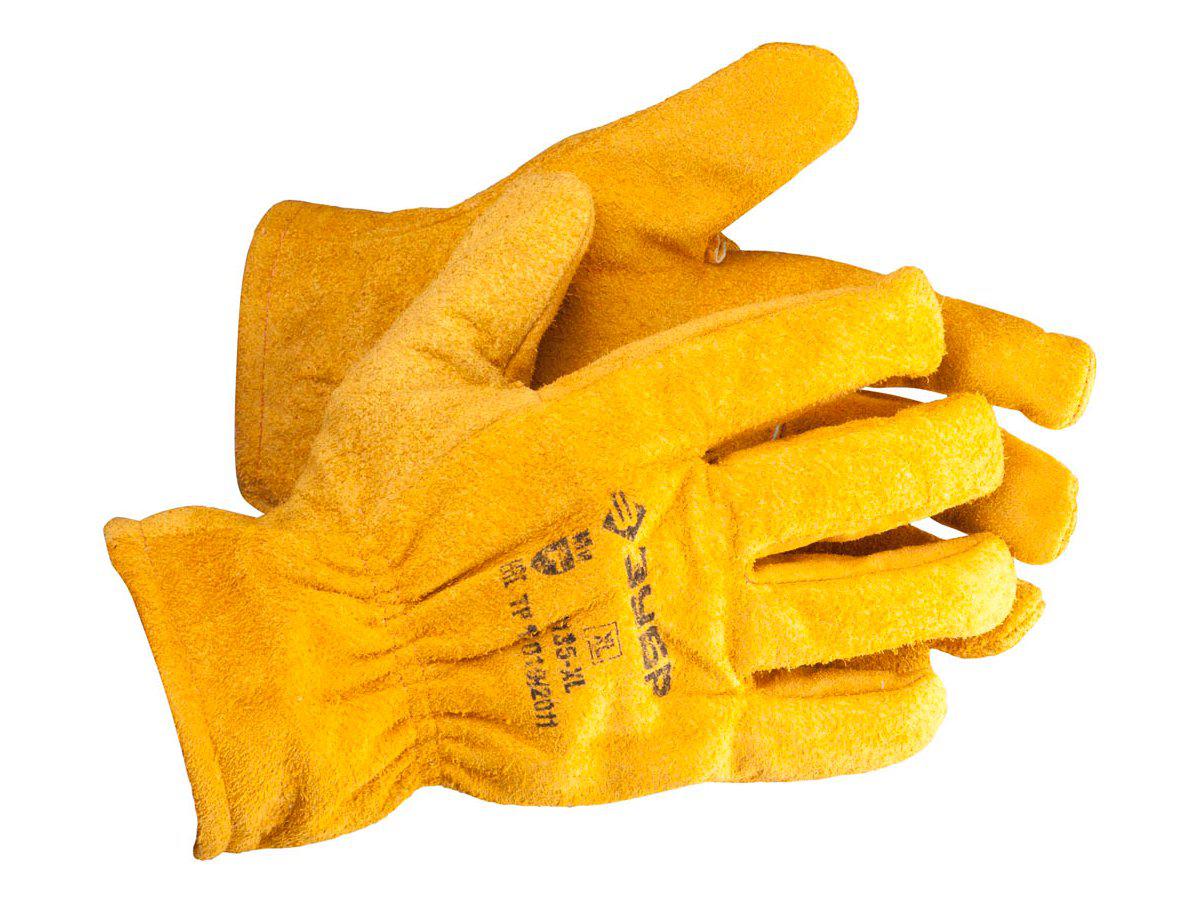 Перчатки ЗУБР "МАСТЕР" кожаные рабочие, с подкладкой, XL (1135-XL) - фото 2 - id-p50048343