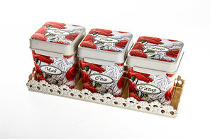 Набор ёмкостей "Маки" 1,2л на подставке М4725