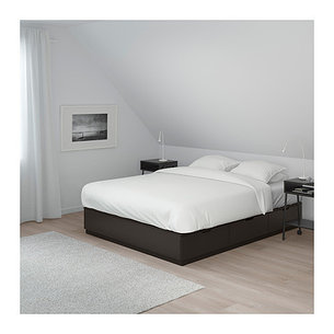 Кровать каркас НОРДЛИ с 6 ящиками, антрацит 160х200 ИКЕА, IKEA   , фото 2