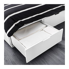 Кровать каркас НОРДЛИ с 6 ящиками белый 160х200 ИКЕА, IKEA   , фото 3