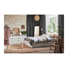 Кровать каркас НОРДЛИ с 6 ящиками, белый 180х200 ИКЕА, IKEA   , фото 3
