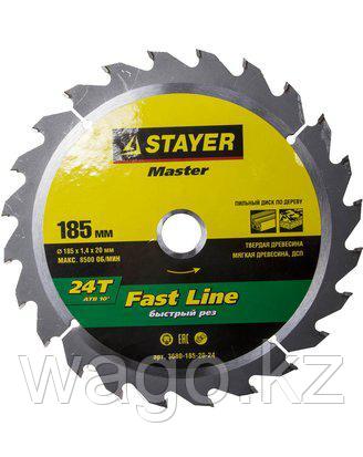 ПИЛЬНЫЙ ДИСК ПО ДЕРЕВУ STAYER 3680-185-20-24, MASTER, FAST-LINE, 185 X 20 ММ, 24T, фото 2