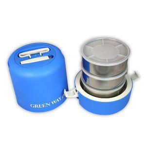 Термос пищевой с тремя контейнерами GREEN WAY