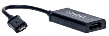 Кабель-переходник PowerPlant micro USB - HDMI, 0.15m, (MHL), Blister