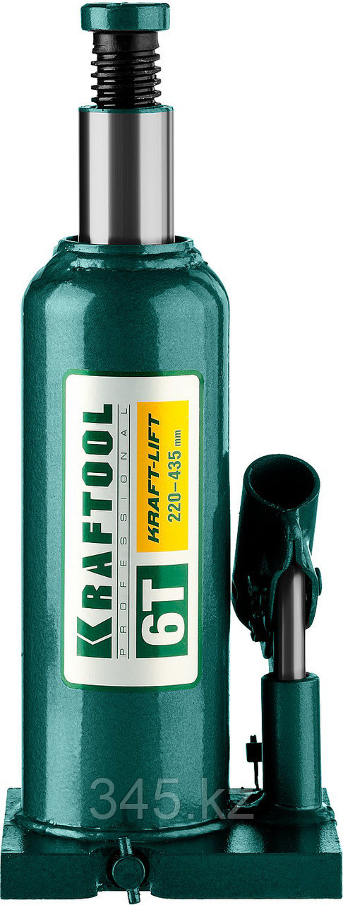 Домкрат гидравлический бутылочный "Kraft-Lift", сварной, 6т, 220-435мм, KRAFTOOL 43462-6 - фото 4 - id-p50123284