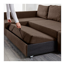 Диван-кровать угловой с отд д/хран ФРИХЕТЭН коричневый IKEA, ИКЕА , фото 2