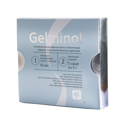 "Gelminol" противопаразитарное средство, капли 10 мл+саше №5*5 г