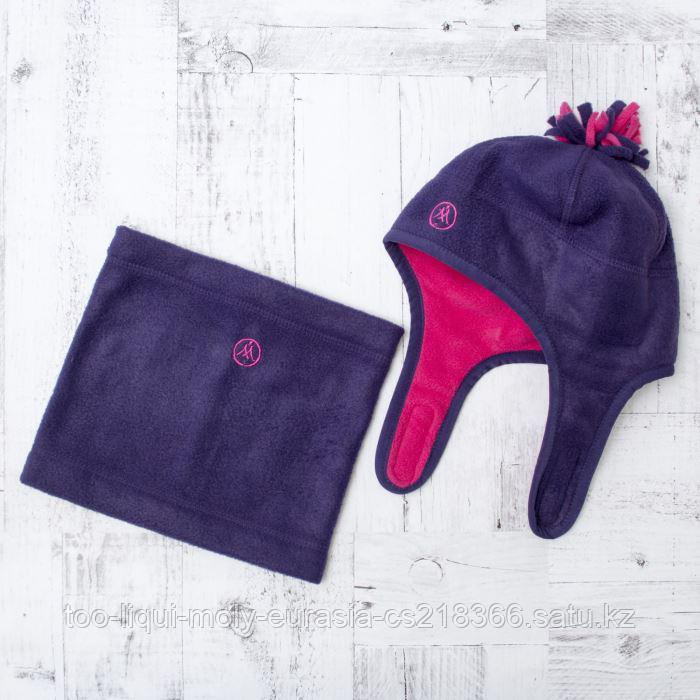Комплект зимний для девочки (шапка и шарф-снуд), размер 48, цвет фиолетовый W47103 _М