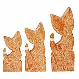 Сувенир дерево "Кошки с зеркальными вставками" оранж набор 3 шт h=25, 30, 40 см, фото 3