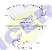 Тормозные колодки ICER 141786(REMSA 1245.00)