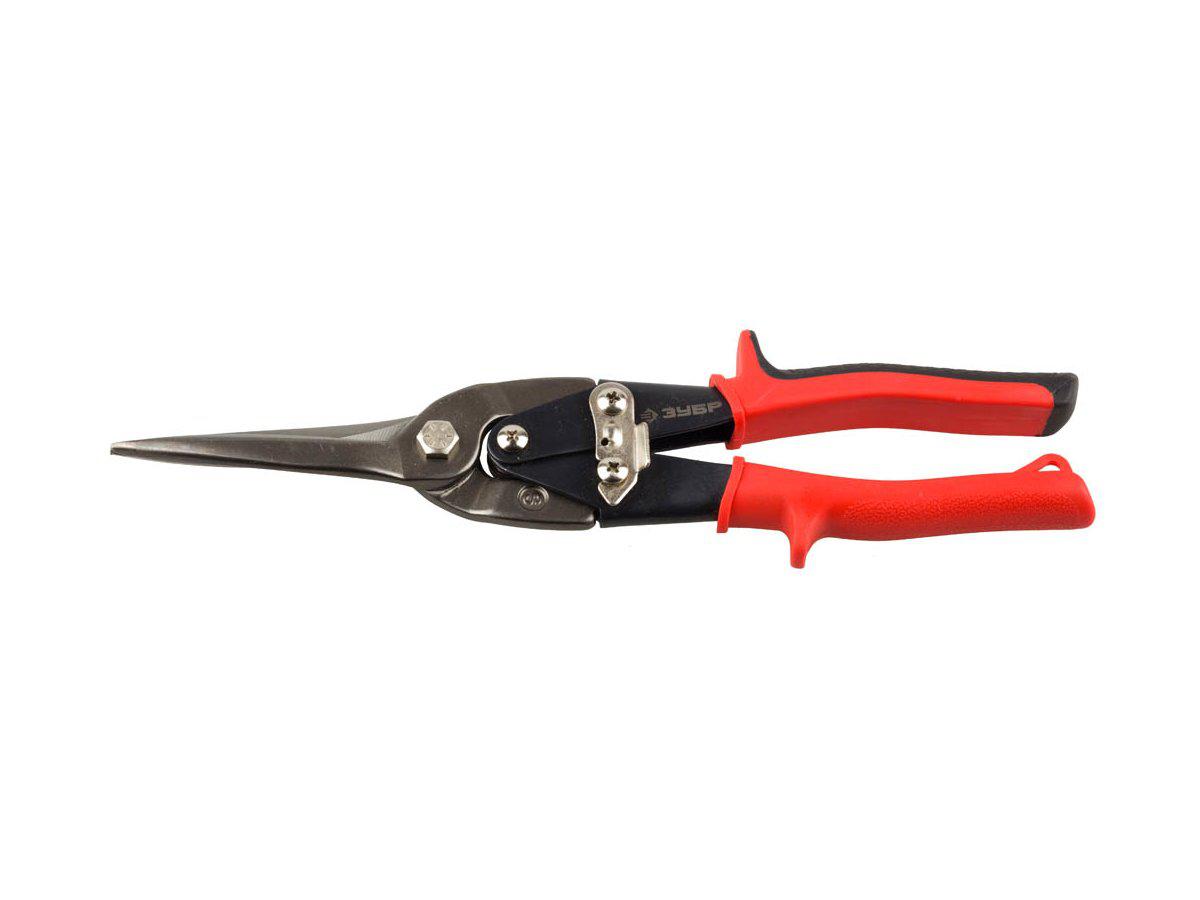 Ножницы ЗУБР "МАСТЕР" по металлу, рычажные, прямые удлинённые, CR-V, двухкомпонентная ручка, (23123) - фото 1 - id-p3609962