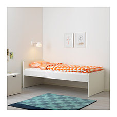 Кровать каркас с реечным дном СЛЭКТ белый ИКЕА, IKEA, фото 2