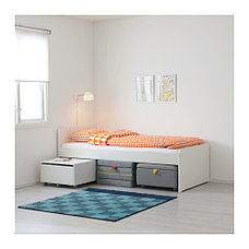 Кровати с секцией дивана СЛЭКТ белый ИКЕА, IKEA, фото 3