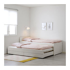 Кровать каркас с выдвижной кроватью СЛЭКТ белый 90x200 см ИКЕА, IKEA, фото 3