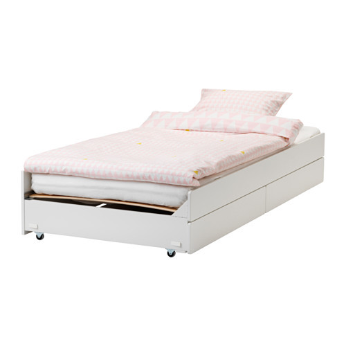 Кровать выдвижная с ящиком СЛЭКТ белый ИКЕА, IKEA