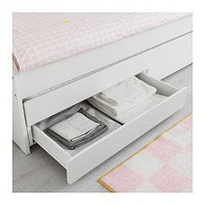 Кровать выдвижная с ящиком СЛЭКТ белый ИКЕА, IKEA, фото 3
