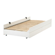 Кровать выдвижная с ящиком СЛЭКТ белый ИКЕА, IKEA, фото 2