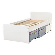 Кровати с секцией дивана СЛЭКТ белый ИКЕА, IKEA, фото 2