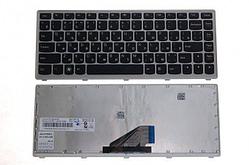 Клавиатура для ноутбука Lenovo IdeaPad U310, RU, серебряная рамка, черная