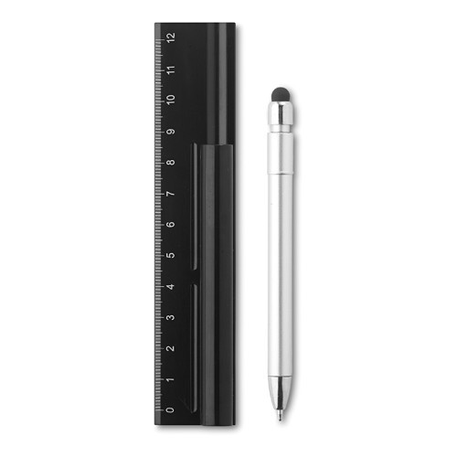 Шариковая ручка со стилусом и линейка черный - фото 1 - id-p50201488