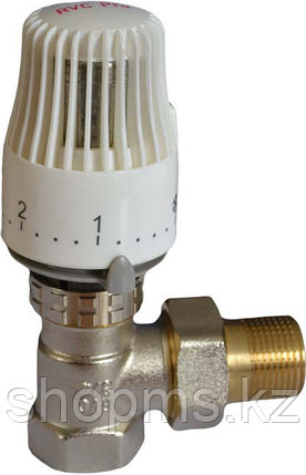 Клапан для радиатора терморегулирующий RVC Pro 1/2" угловой с термоголовкой 01928, фото 2